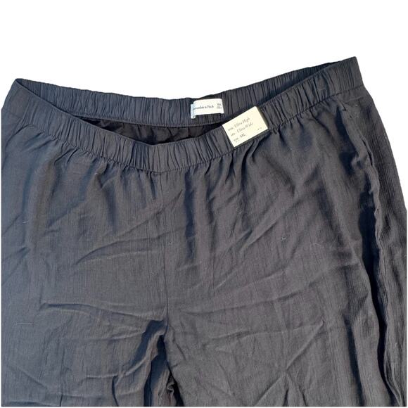 New Abercrombie & Fitch Black Elastic Pull on Pants Ultra High Ultra Wide XXL - Picture 2 of 7